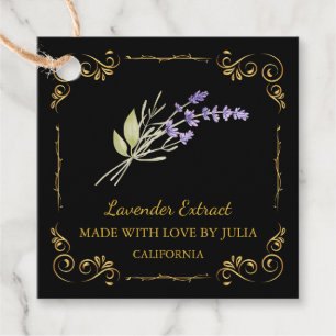 Zelfgemaakte Lavendel Extract Square Hang Label