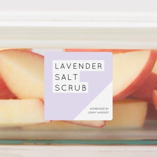 Zelfgemaakte lavendel zout scrub labels (Aangebracht)