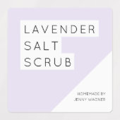 Zelfgemaakte lavendel zout scrub labels (Design 1)
