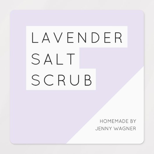 Zelfgemaakte lavendel zout scrub labels (Design 2)