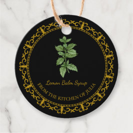 Zelfgemaakte Lemon Balm Syrup Hang Label