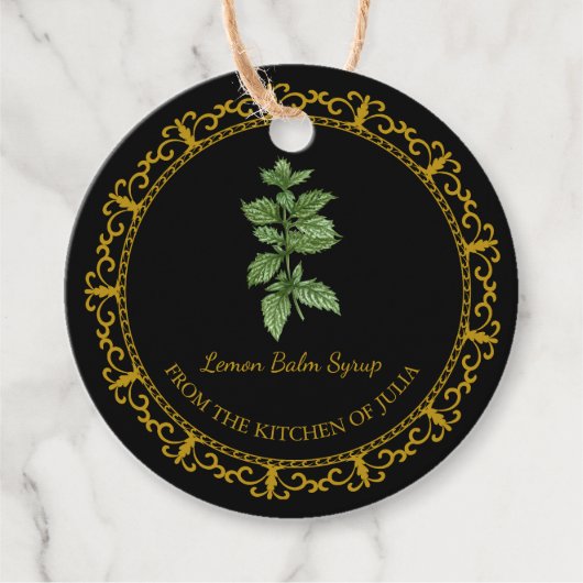  Zelfgemaakte Lemon Balm Syrup Hang Label (Voorkant)