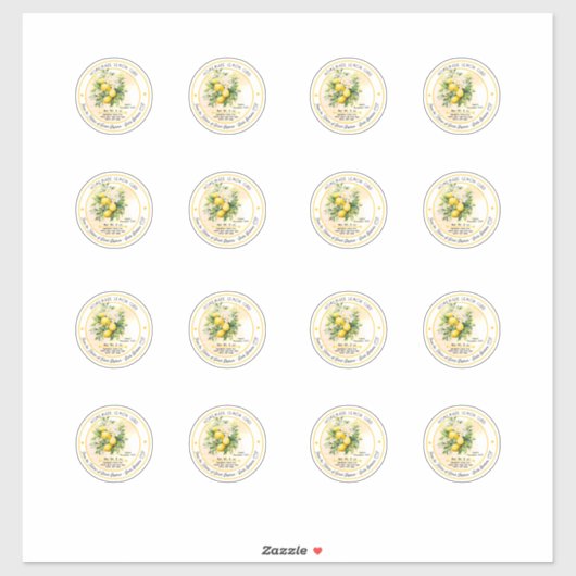 Zelfgemaakte Lemon Curd Canning 2 in 16 | Postzege Sticker (Vel)