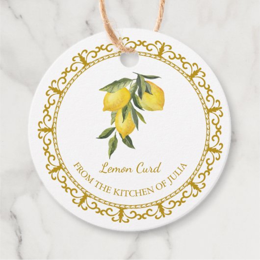  Zelfgemaakte Lemon Curd Hang Label l Wit (Voorkant)