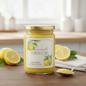 Zelfgemaakte Lemon Curd Label met Waterverf Citroe