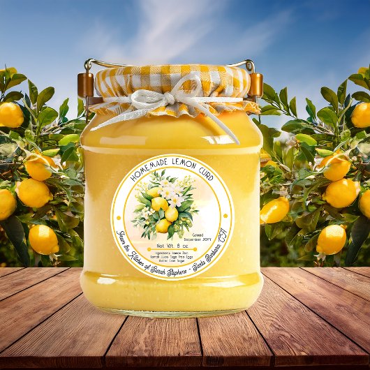Zelfgemaakte Lemon Curd Lemon Bouquet Canning Ronde Sticker