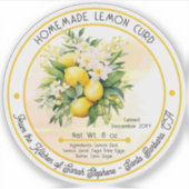 Zelfgemaakte Lemon Curd Lemon Bouquet Canning Sticker (Voorkant)