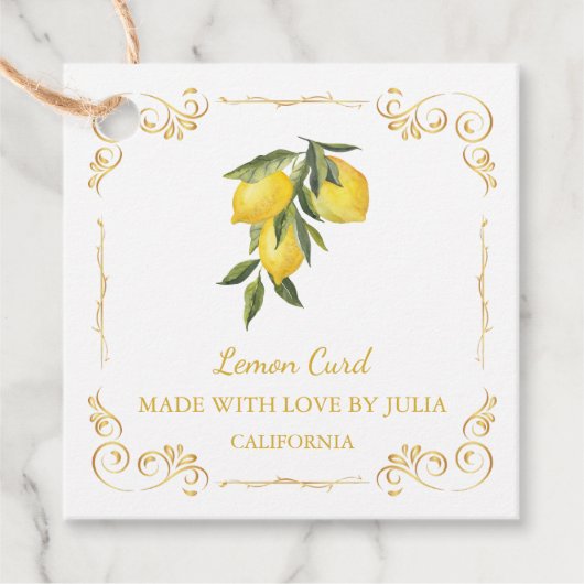  Zelfgemaakte Lemon Curd Square Hang Label (Voorkant)