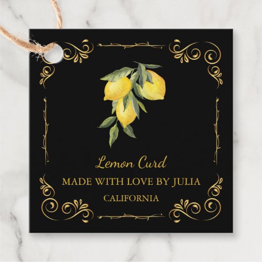  Zelfgemaakte Lemon Curd Square Hang Label (Voorkant)