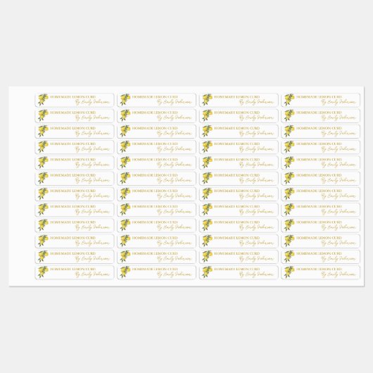 Zelfgemaakte Lemon Curd Thin Label (Vel)