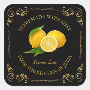  zelfgemaakte Lemon Jam Square Label