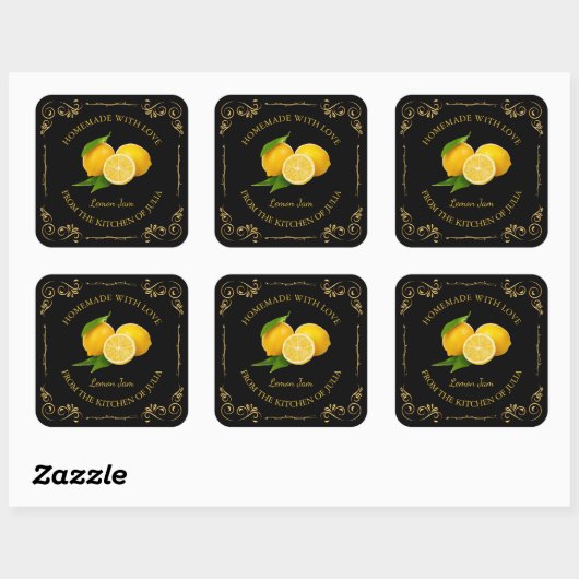  zelfgemaakte Lemon Jam Square Label (Vel)