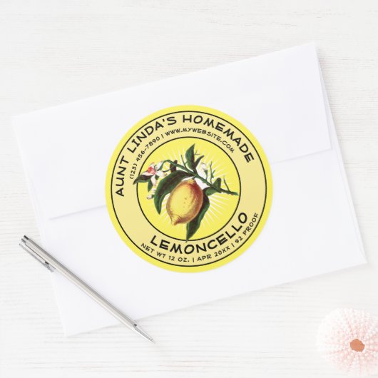  Zelfgemaakte Lemoncello Label Sjabloon (Envelop)