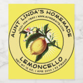 Zelfgemaakte Lemoncello Label Sjabloon Wijn Etiket (Enkel label)