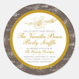 Zelfgemaakte lichaamsproduct vanille ingrediënt br ronde sticker