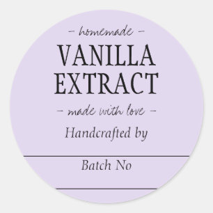 Zelfgemaakte Lila Vanilla Extract Keukenpot Ronde Sticker