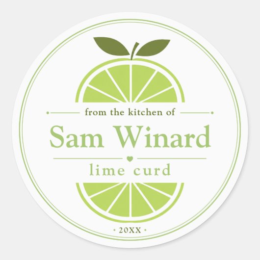 Zelfgemaakte Limoen Curd Keuken Label (Voorkant)