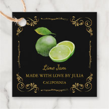 Zelfgemaakte Limoen Jam Square Hang Label