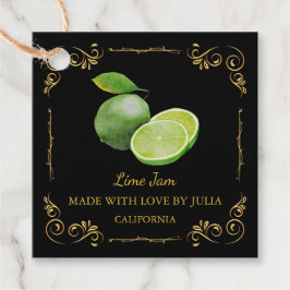 Zelfgemaakte Limoen Jam Square Hang Label