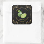 zelfgemaakte Limoen Jam Square Label (Tas)