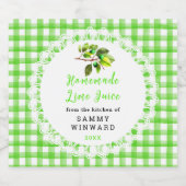 Zelfgemaakte Limoen Juice Drink Likeurfles Etiket (Enkel label)