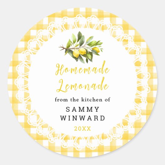 Zelfgemaakte limonade Drink label (Voorkant)