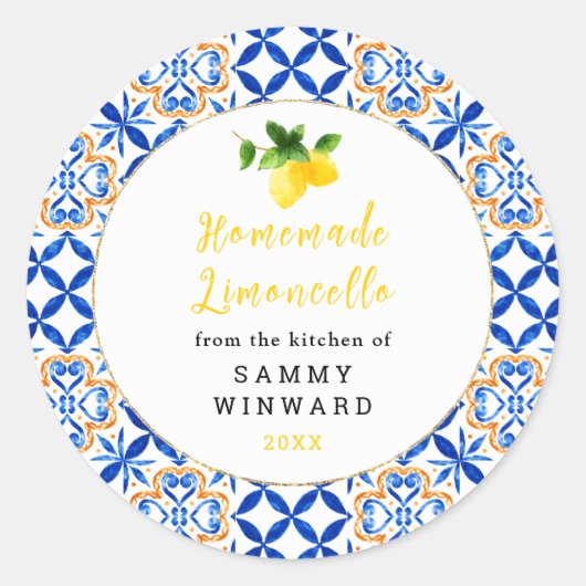 Zelfgemaakte Limoncello Drink Label (Voorkant)