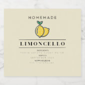 Zelfgemaakte limoncello flesetiketten likeurfles etiket (Enkel label)