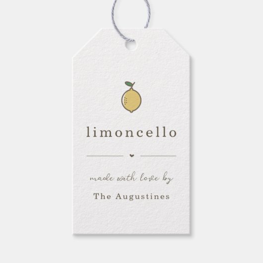 Zelfgemaakte Limoncello Gift of Favor Tag Cadeaulabel (Voorkant)