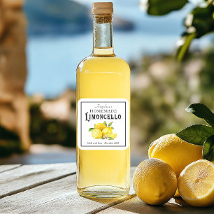 Zelfgemaakte Limoncello Italiaanse likeur met naam Vierkante Sticker