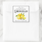 Zelfgemaakte Limoncello Italiaanse likeur met naam Vierkante Sticker (Tas)