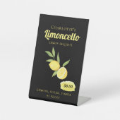 Zelfgemaakte Limoncello Lemon Likeur Prijs Reclamebord Met Voetstuk (Voorkant)