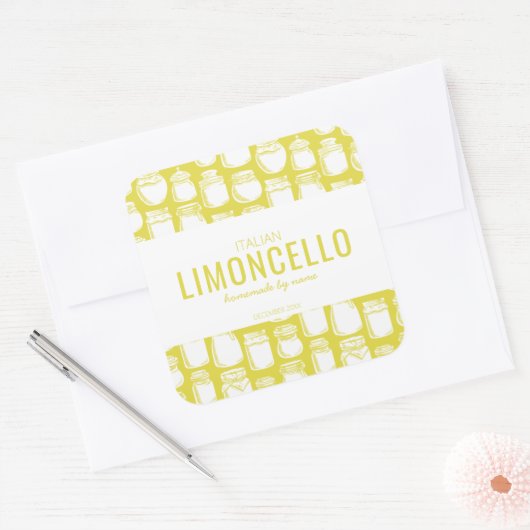 Zelfgemaakte Limoncello Sticker (Envelop)