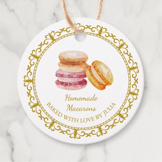  zelfgemaakte macarons hangen Label (Voorkant)