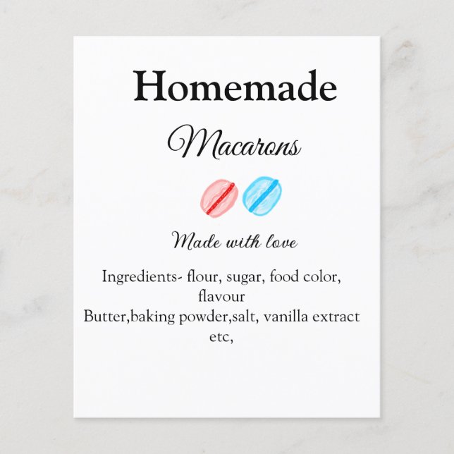 Zelfgemaakte macarons toevoegen ingrediënten gemaa (Voorkant)