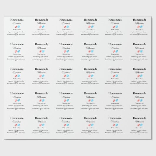 Zelfgemaakte macarons toevoegen ingrediënten gemaa cadeaupapier (Vlak)