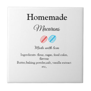 Zelfgemaakte macarons toevoegen ingrediënten gemaa tegeltje