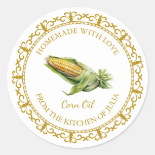  Zelfgemaakte maïsolie Label L Wit