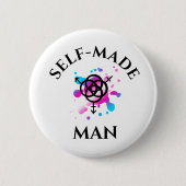 Zelfgemaakte man knop - transpride ronde button 5,7 cm (Voorkant)