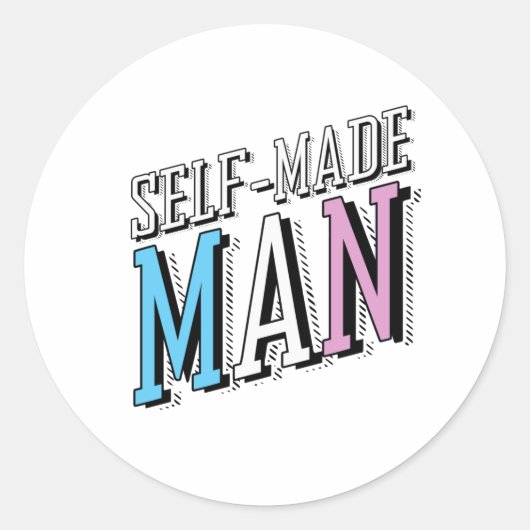 Zelfgemaakte man ronde sticker (Voorkant)