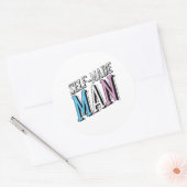 Zelfgemaakte man ronde sticker (Envelop)