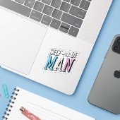 Zelfgemaakte man sticker (Laptop met iPhone)