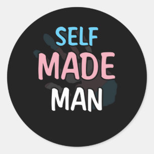 Zelfgemaakte Man Transman LGBT Trans Pride Flag Ca Ronde Sticker