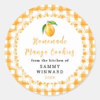 Zelfgemaakte Mango Cookie Etiket