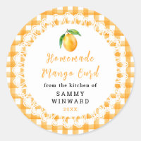 Zelfgemaakte Mango Curd Pot Etiket