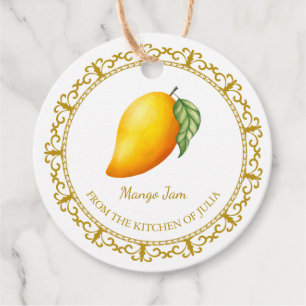 Zelfgemaakte Mango Jam Hang Label l Wit