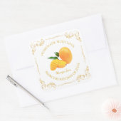 zelfgemaakte Mango Jam Square Label (Envelop)