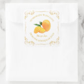 zelfgemaakte Mango Jam Square Label (Tas)