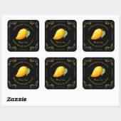  zelfgemaakte Mango Jam Square Label (Vel)