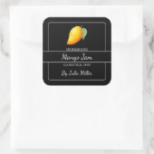 Zelfgemaakte Mango Jam Square Label Zwart (Tas)